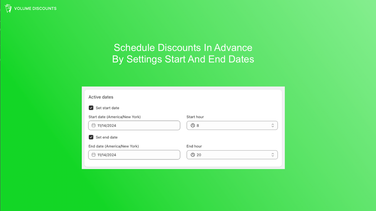 Schedule bulk discount sales in advance.