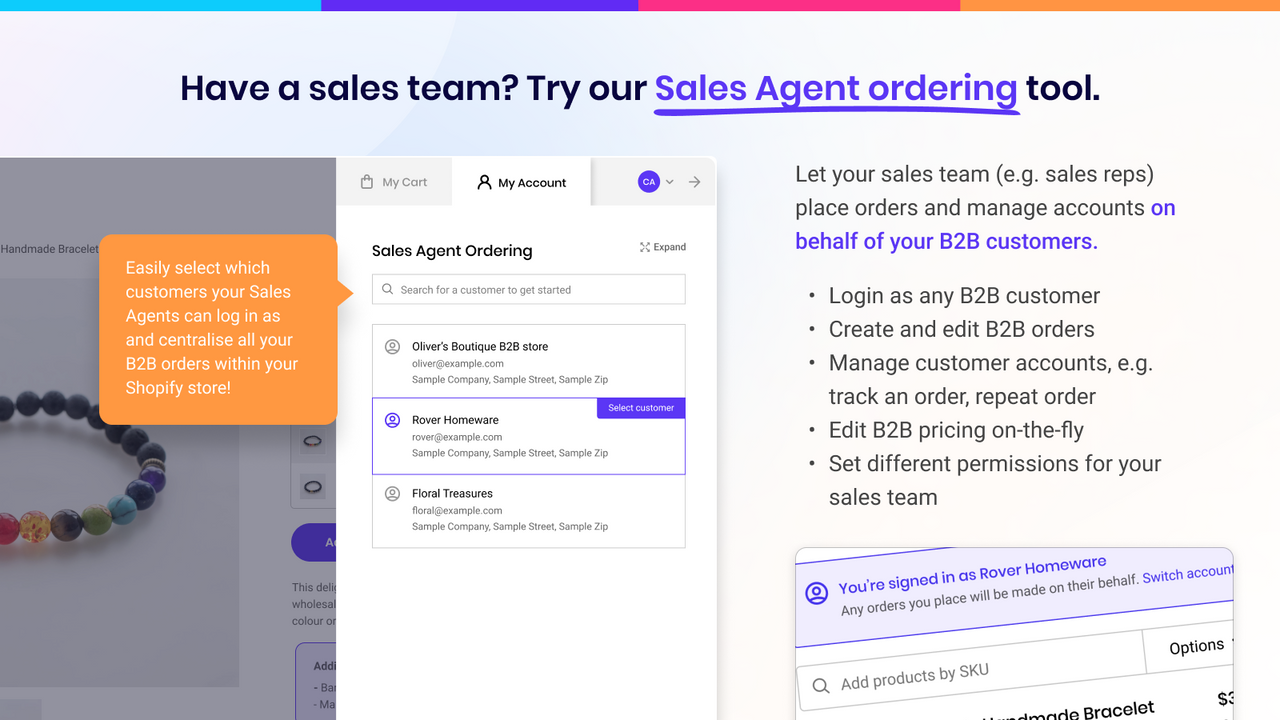 Empower your sales team with Sales Agent ordering