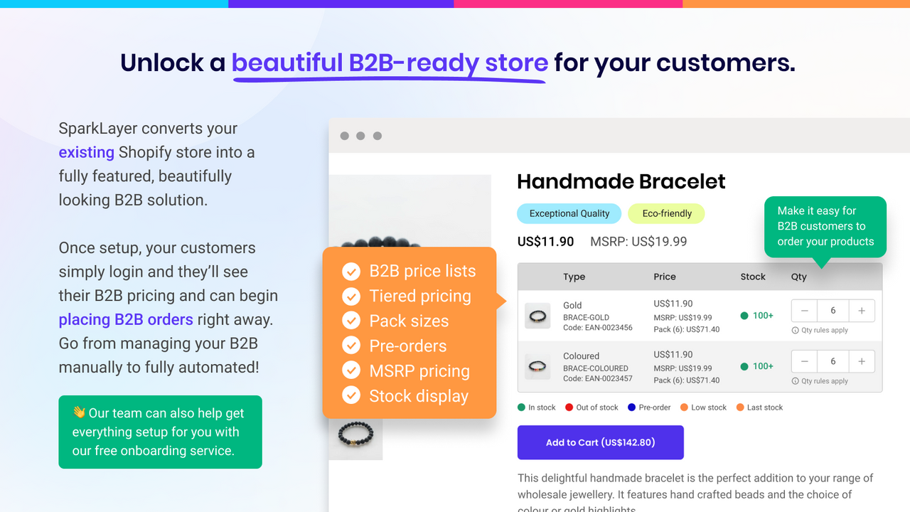 Unlock a wholesale ready storefront for your customers