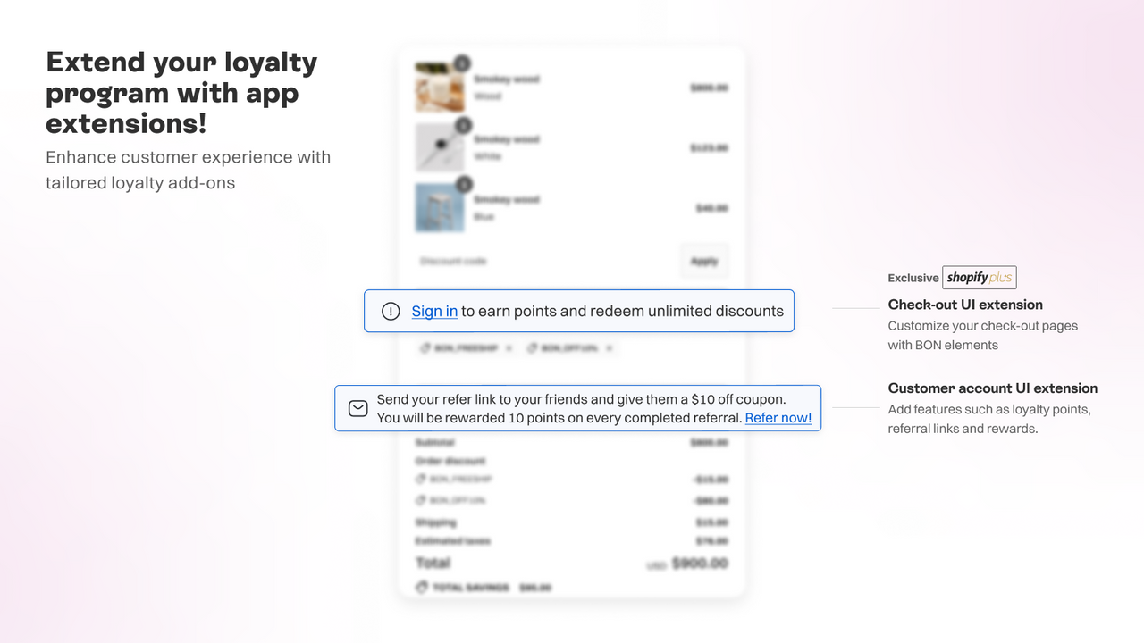 BON Loyalty: checkout extension & customer account extension