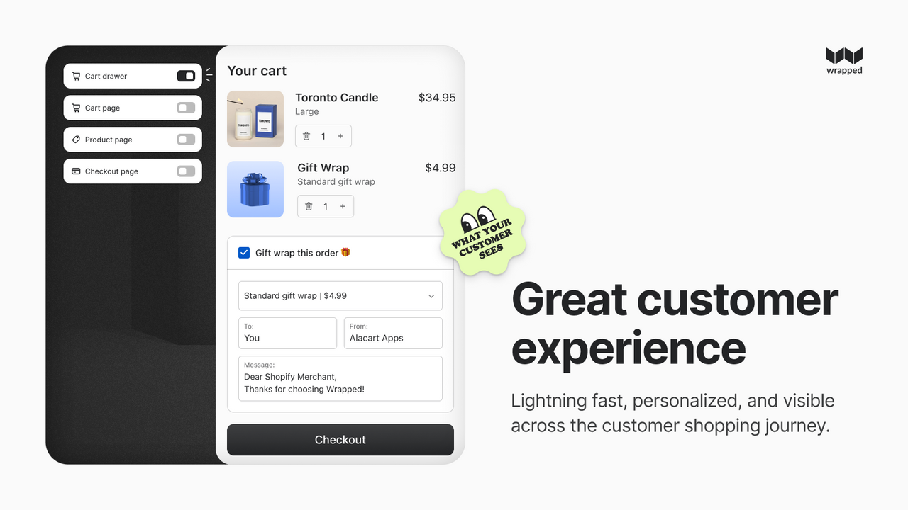 Great gifting experience for customers from product page to cart