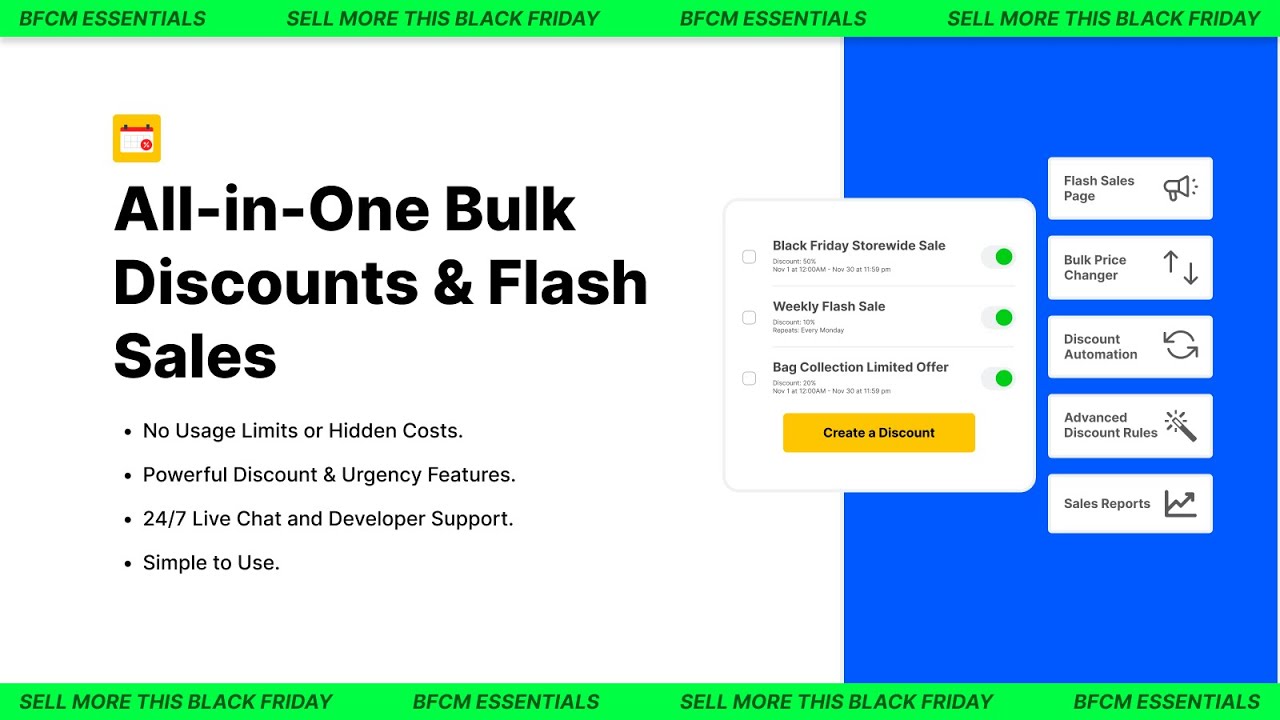 Effortlessly create and schedule bulk discounts to boost sales and enhance urgency for your Shopify store.