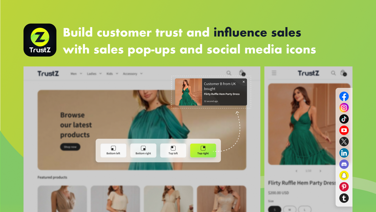 Build customer trust and influence sales with sales pop-up noti