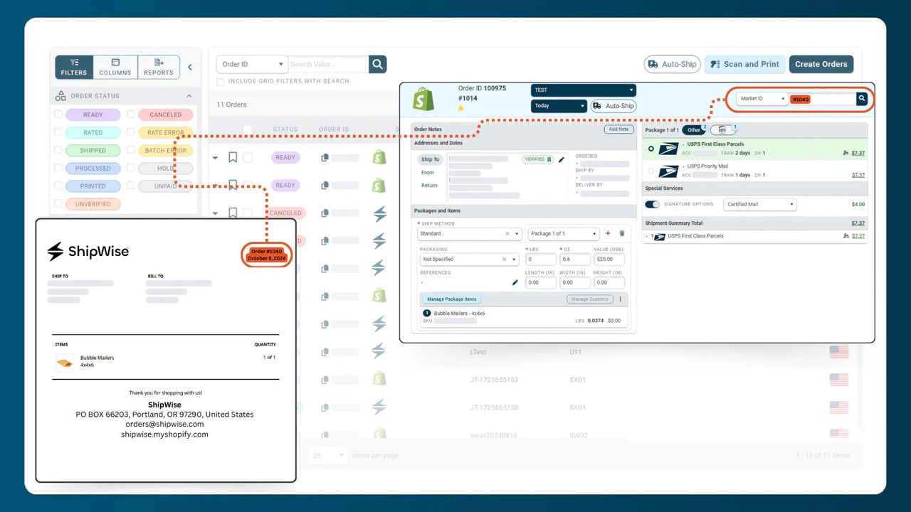 Utilize your Shopify PackingSlip for quick processing