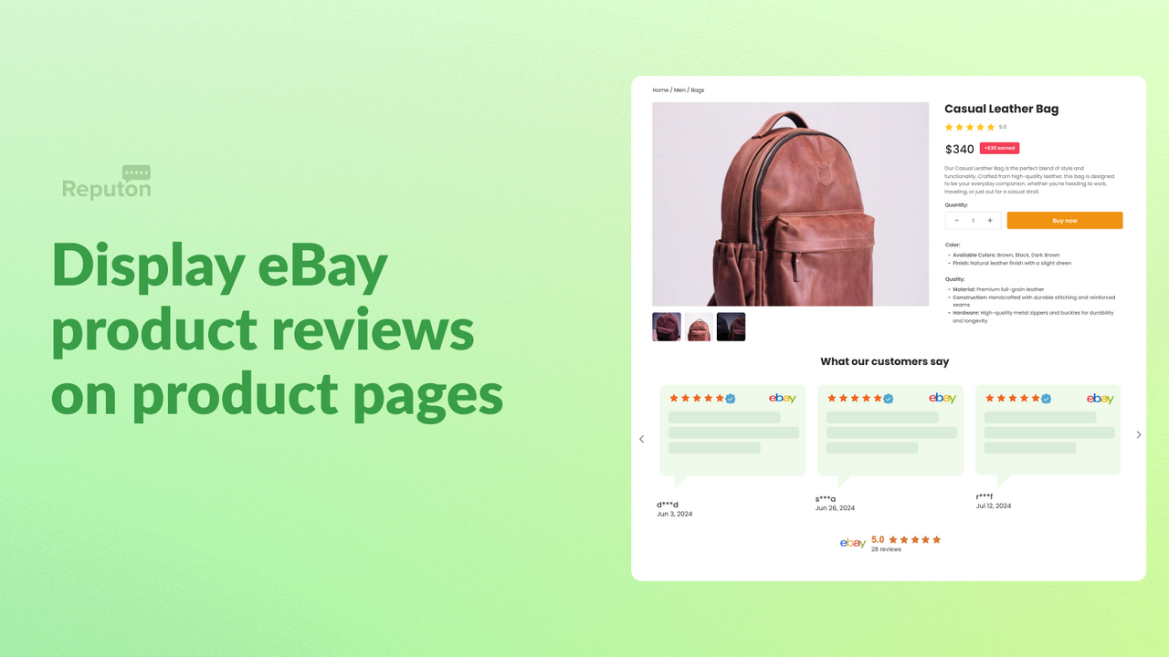 ebay reviews carousel widget