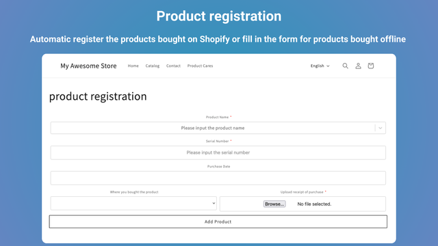 My Product Registration