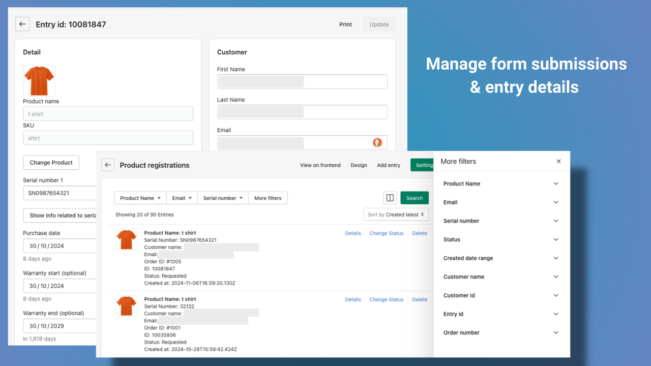 Admin - Multiple forms, form submissions and submission