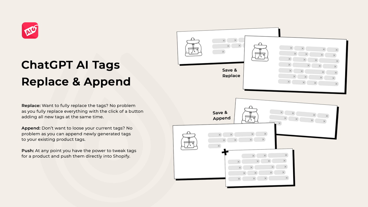 ChatGPT AI Product Tags - Saving Controls