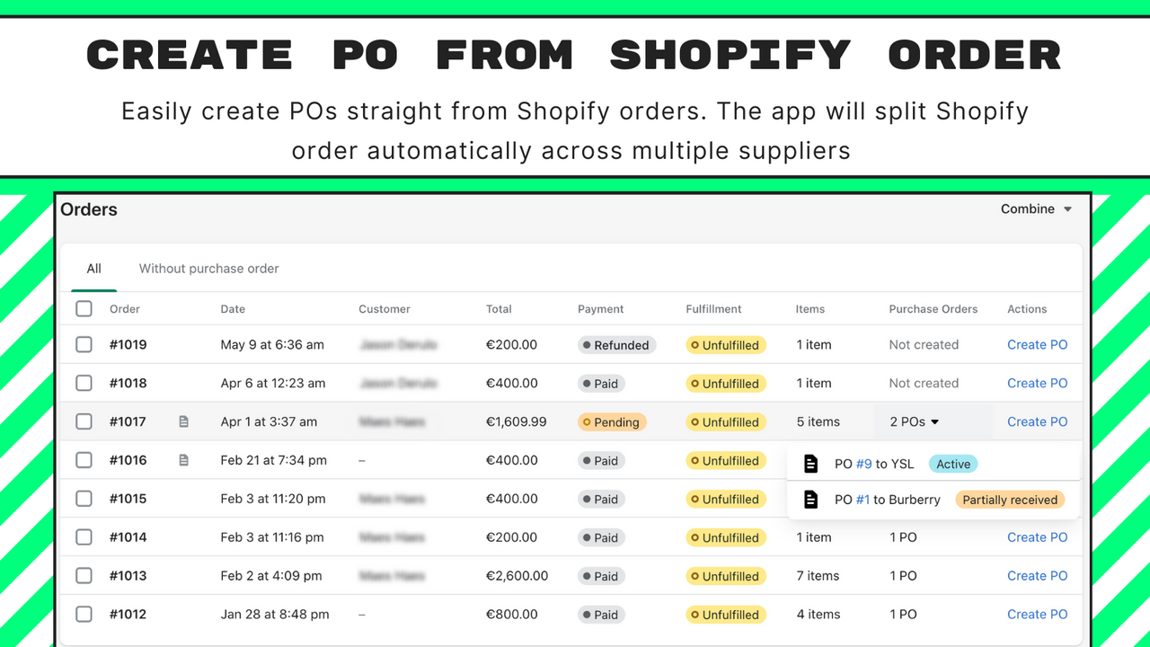 Transfer purchase order to your inventory. Update stocks