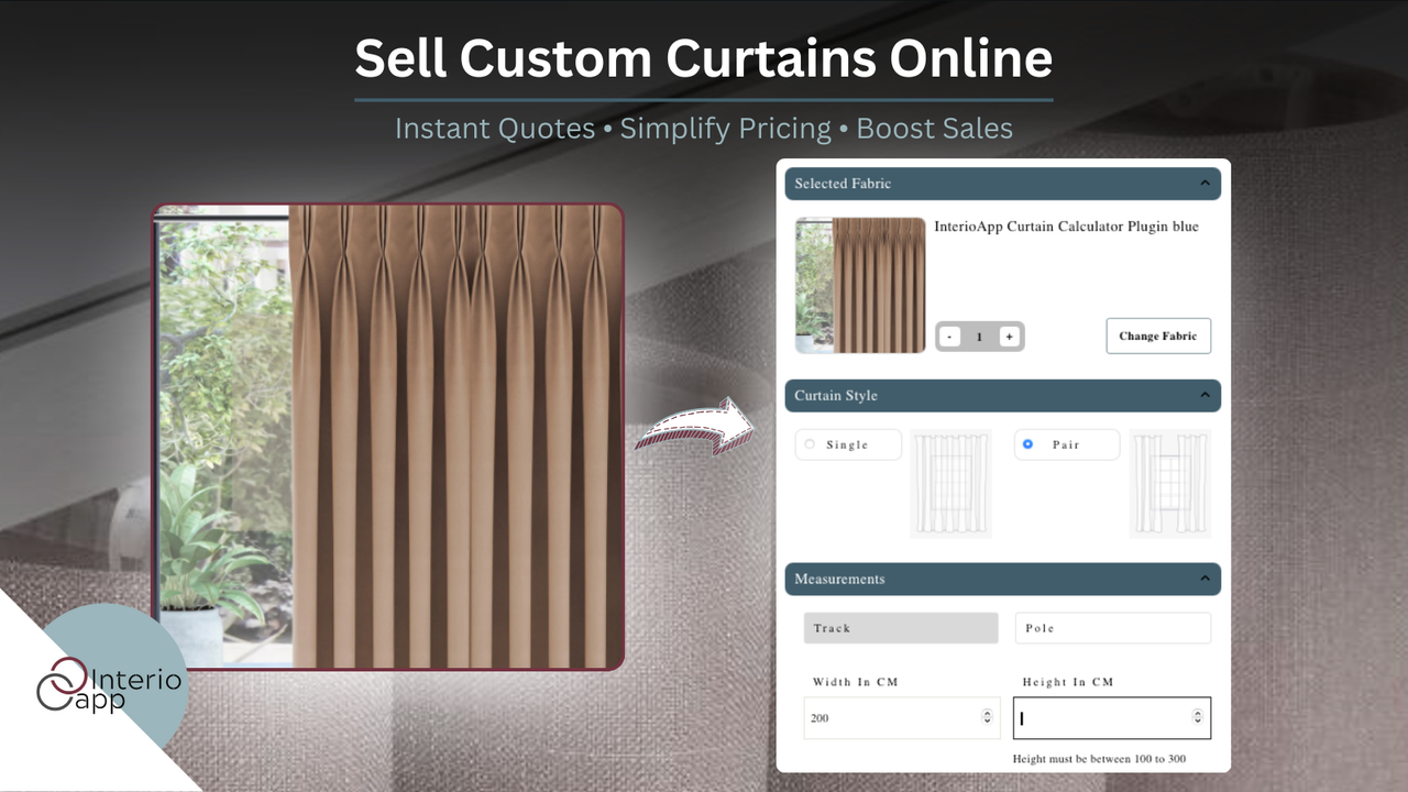 e-commerce calculator to sell curtains online