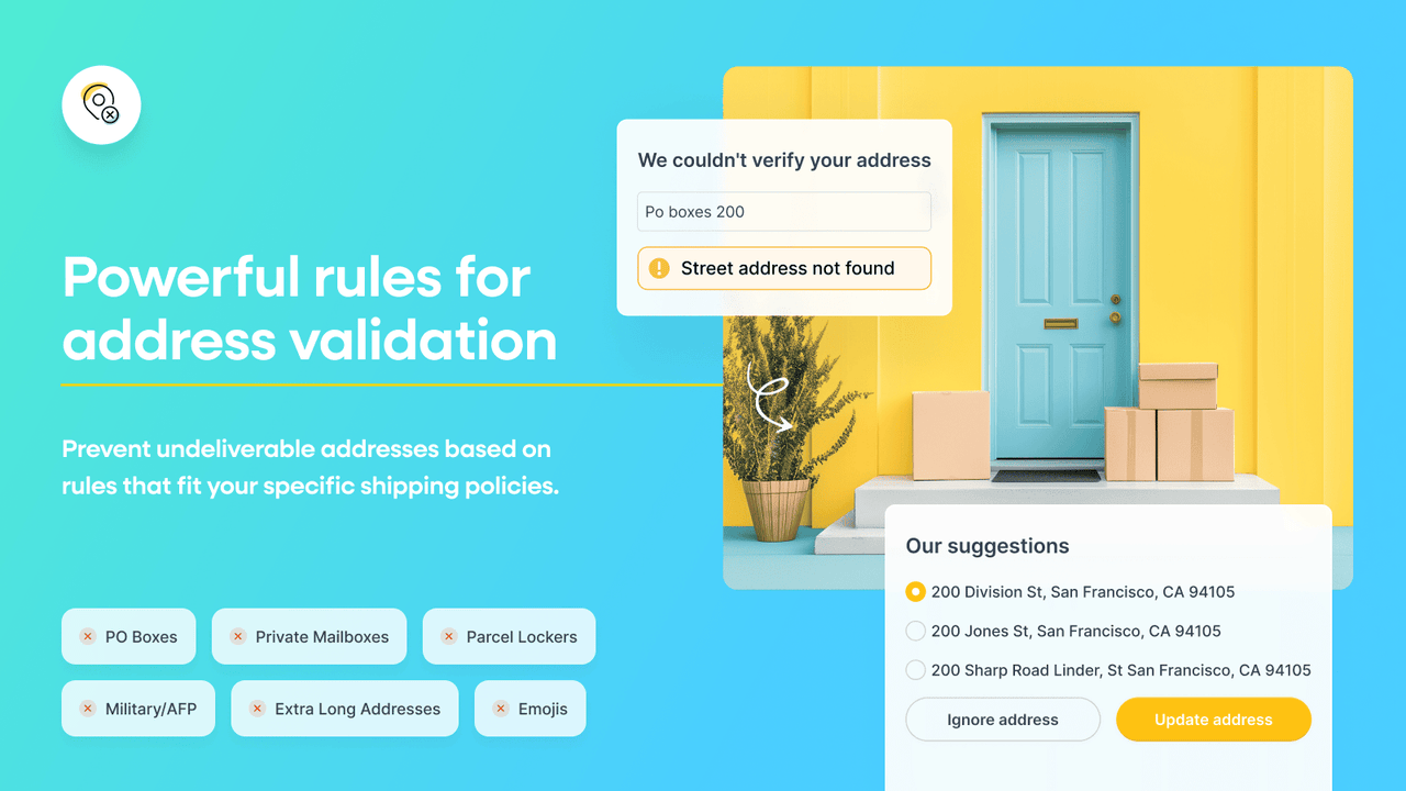 Add custom rules that match your specific shipping policies