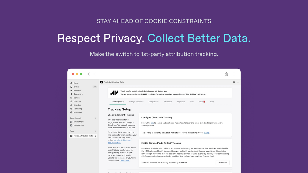 Respect Privacy. Collect Better Data. Google, Facebook, Segment.