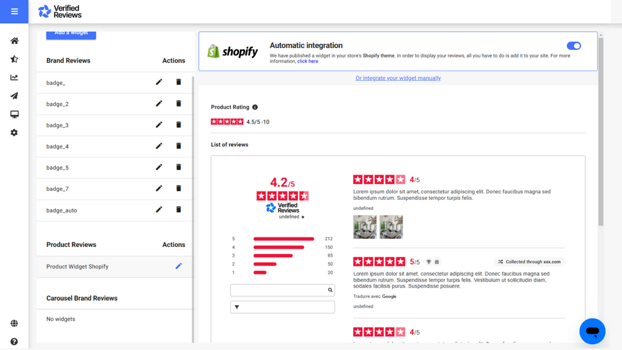 Display authentic brand and product reviews across your websites