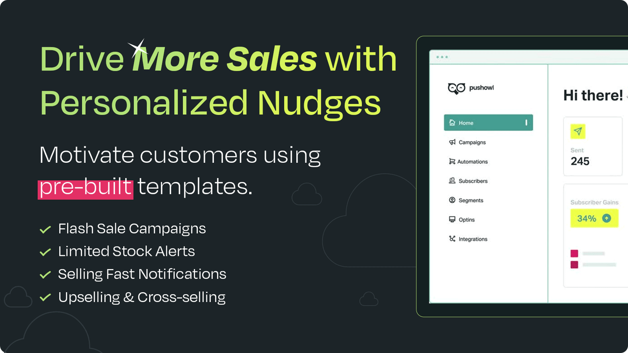 Grow your list using smart pop ups, flash sales, automations…