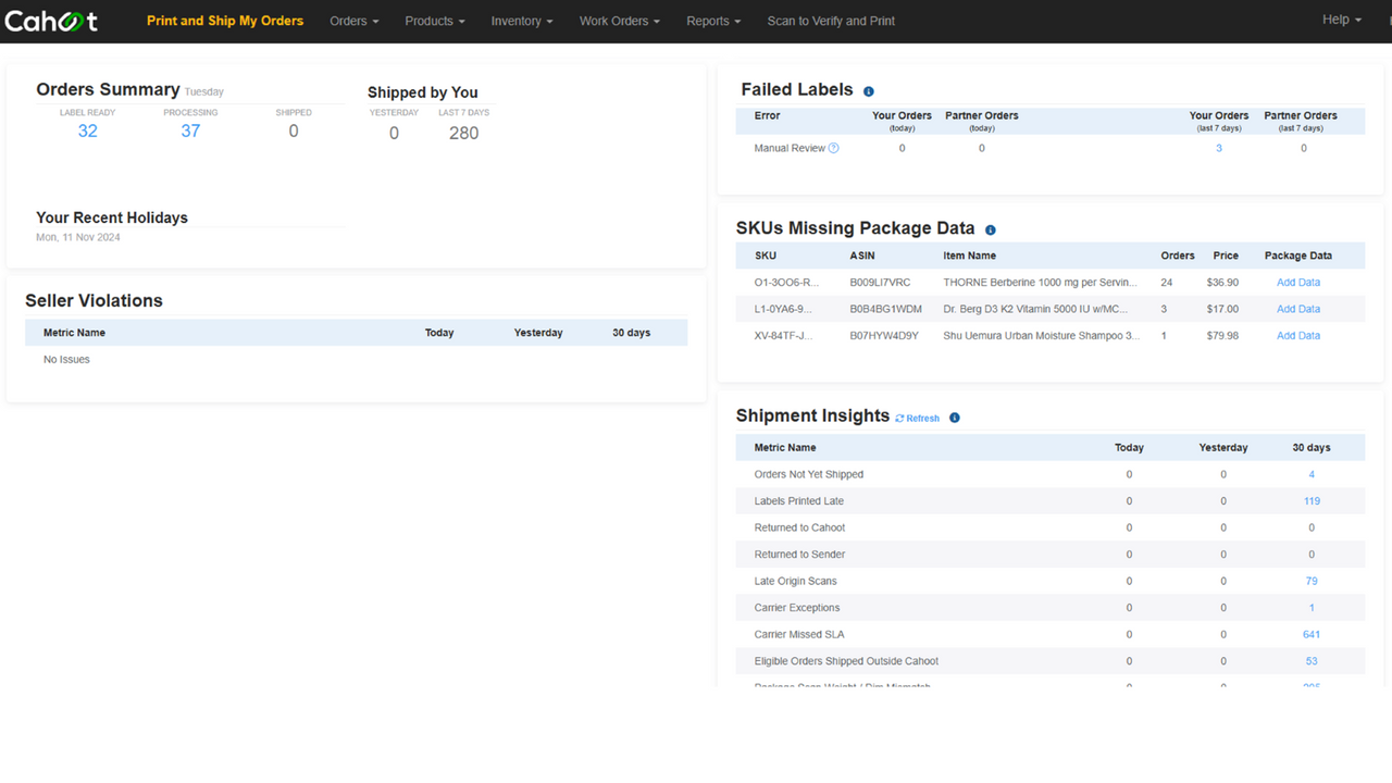 Cahoot Merchant Dashboard