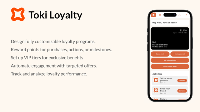 Toki: Loyalty + Memberships