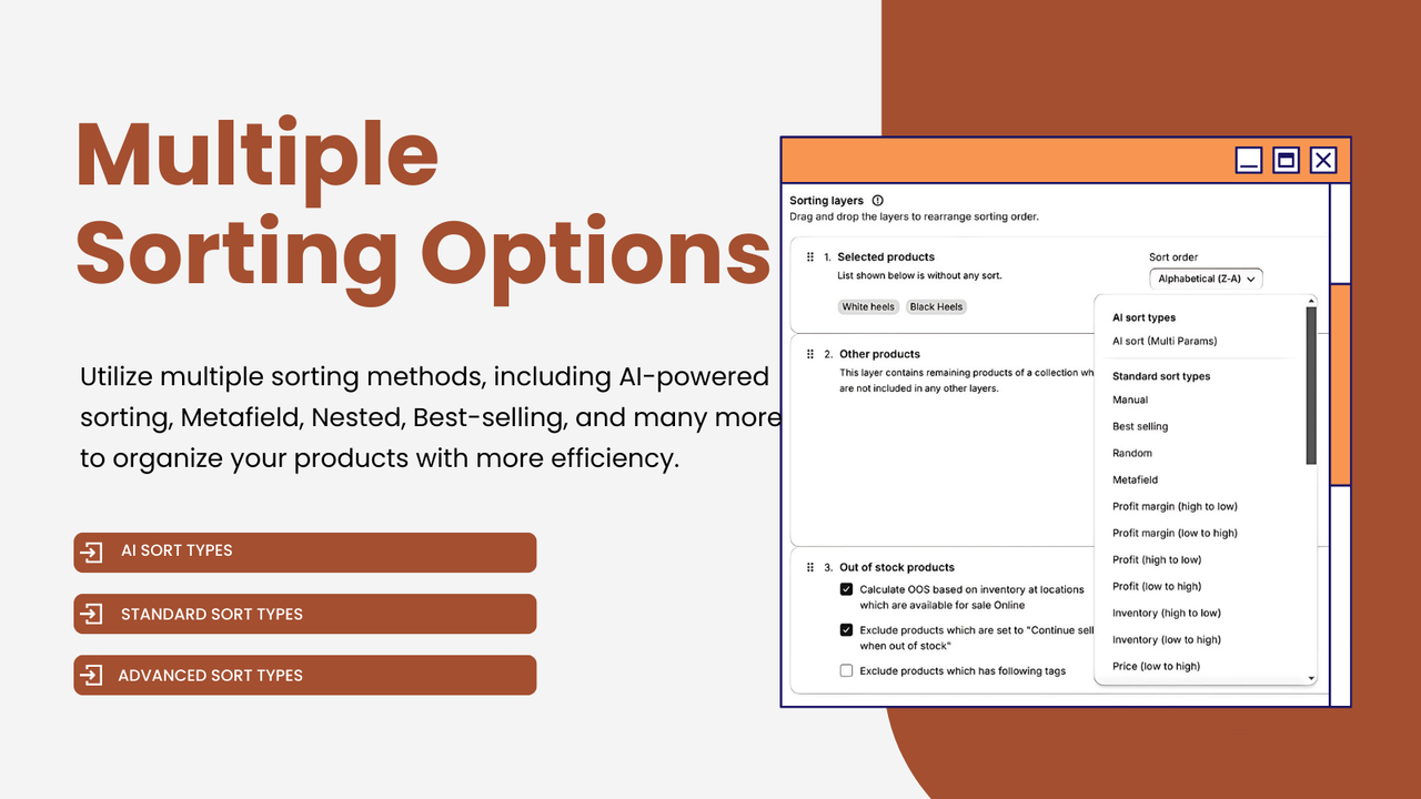 Collection sorting mechanism - Showing sorting rules.