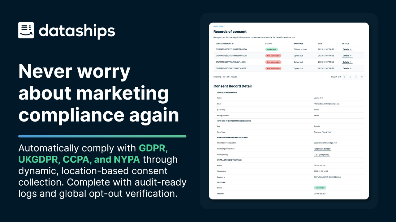 Stay compliant with GDPR, UKGDPR, CCPA, NYPA, etc