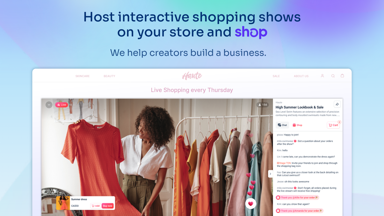 Stage TEN Live Social Shopping