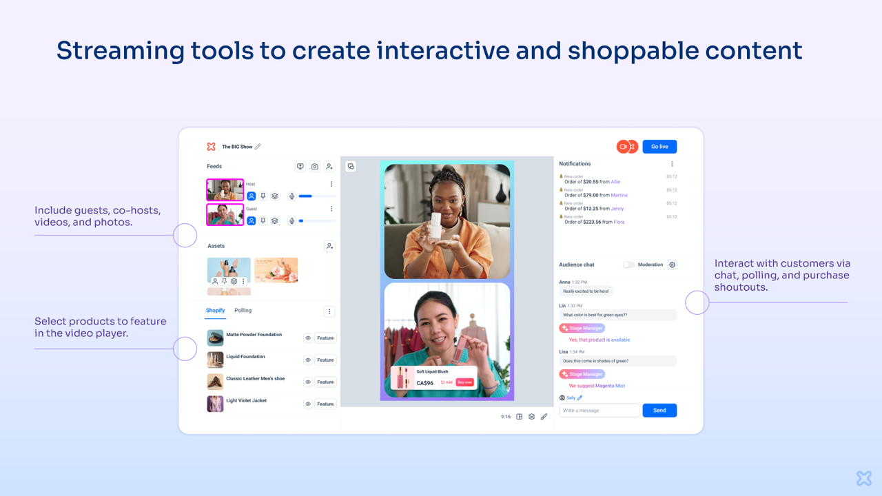 Easy-to-use live creator tools