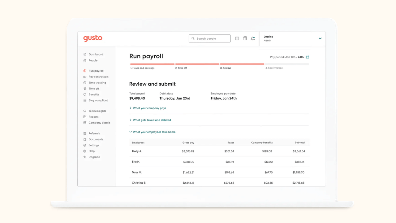 Run Payroll with Gusto