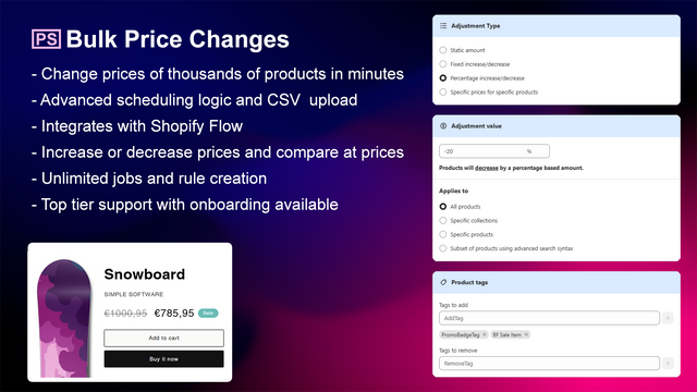 Price editing and scheduling with Price Scheduler