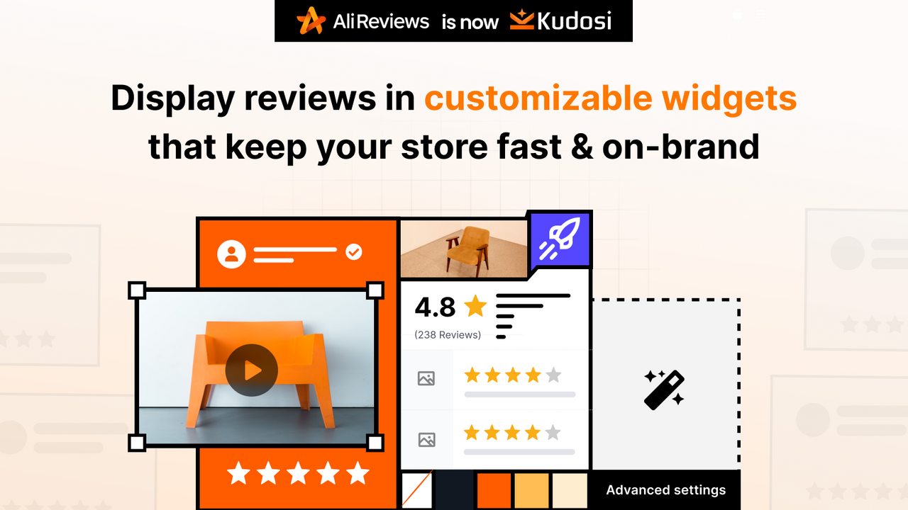 Kudosi - AliReviews display reviews with widgets