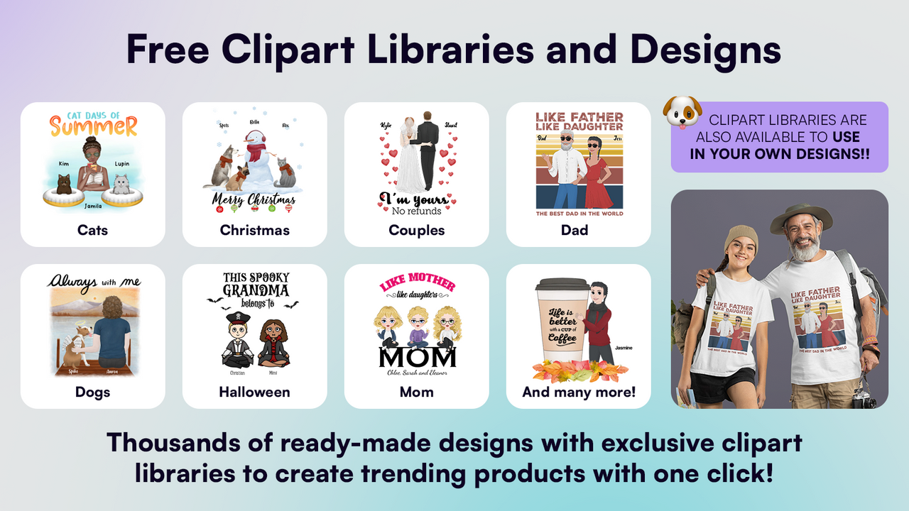 Free Clipart Libraries & Designs - Customily Product Customizer