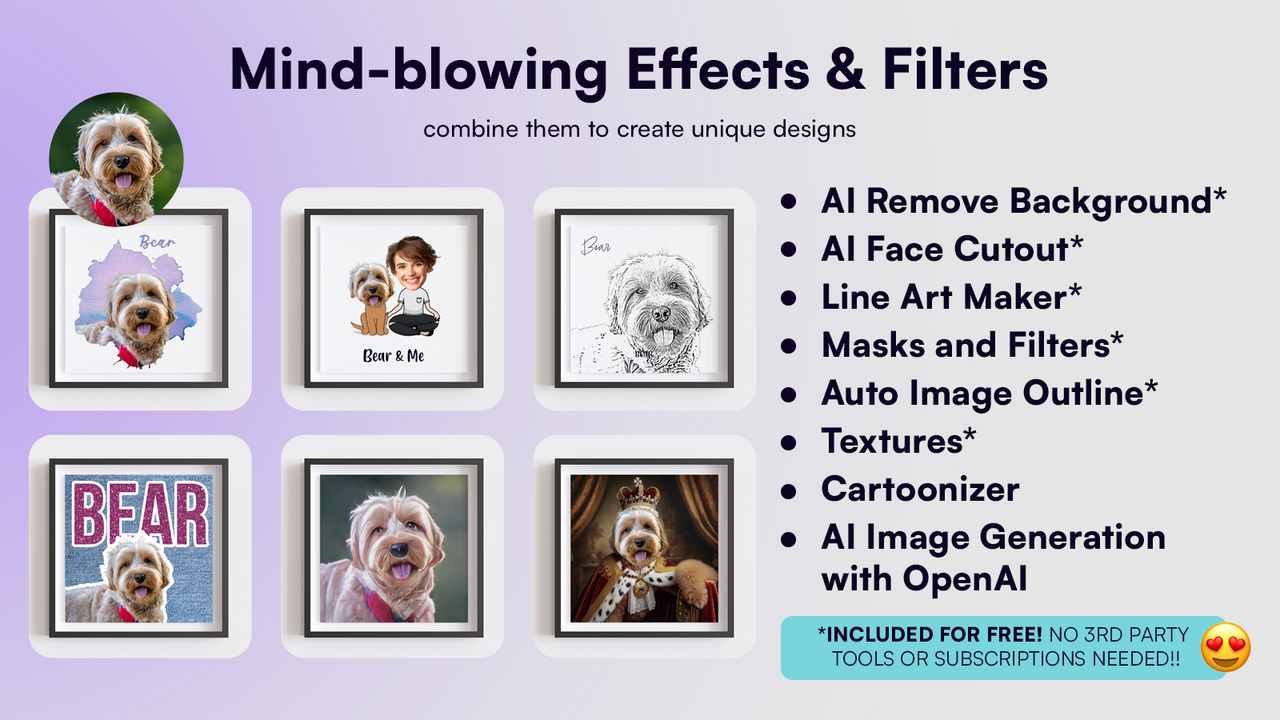 Mind-blowing Effects & Filters - Customily Product Customizer