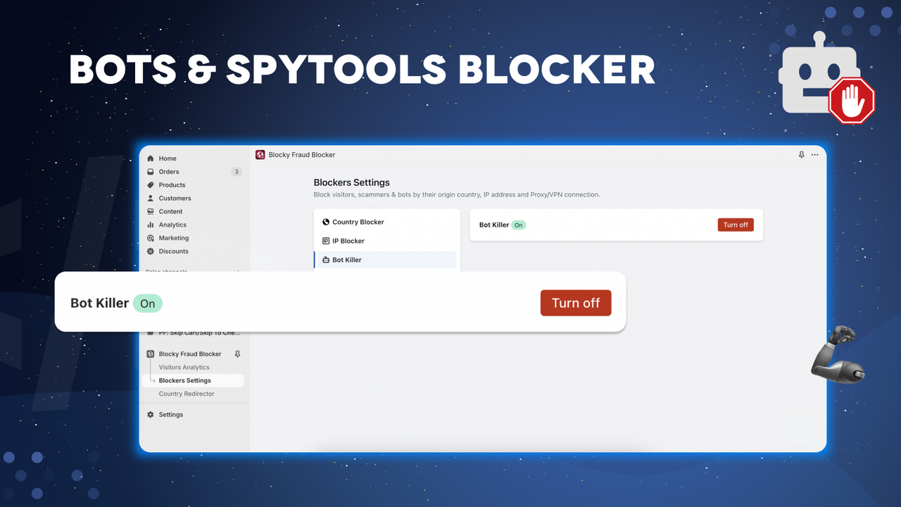 The Proxy VPN blocker feature: Block bots and suspicious buyers