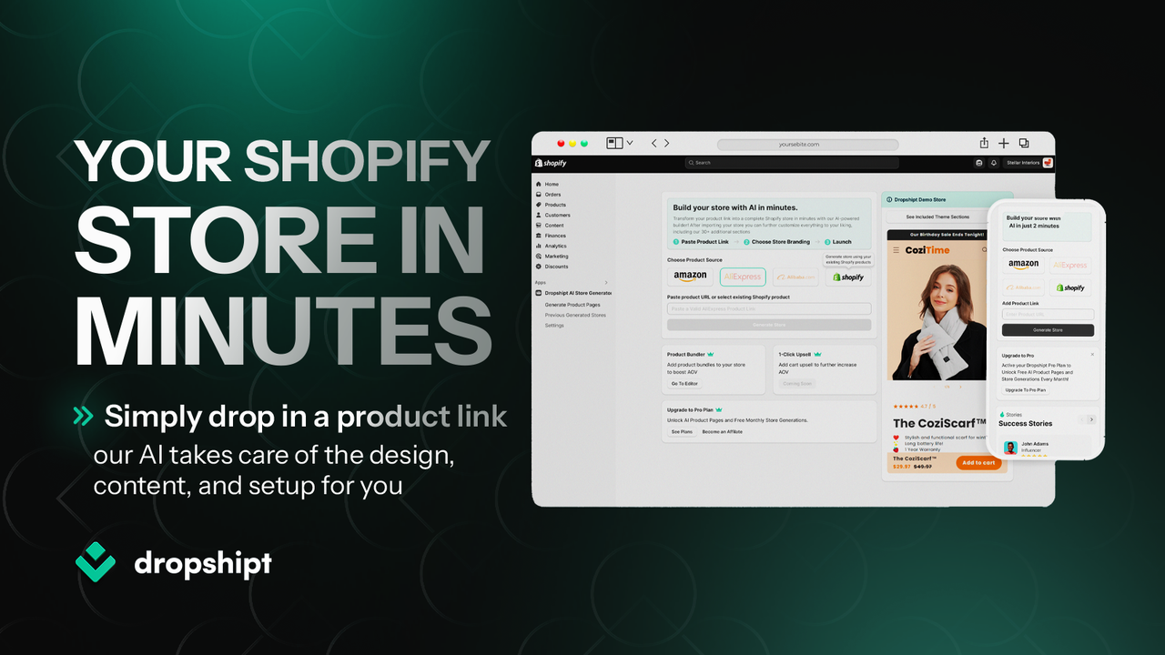 Dropshipt: Build your next store in minutes with AI