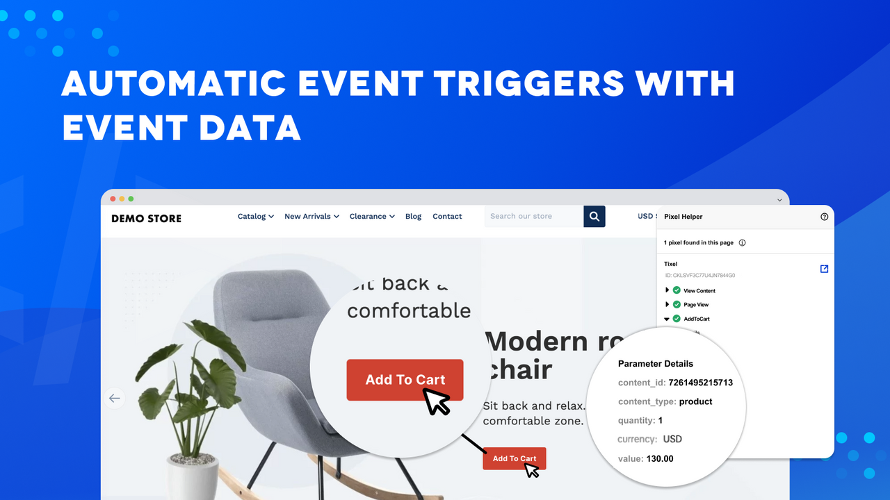 The add to cart pixel event in the Pixel Helper Chrome Extension