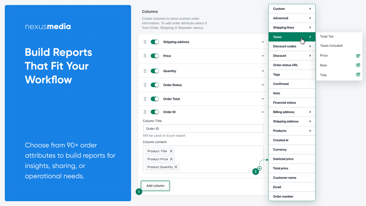 Show any order details & export orders to Excels, CSV, XLS