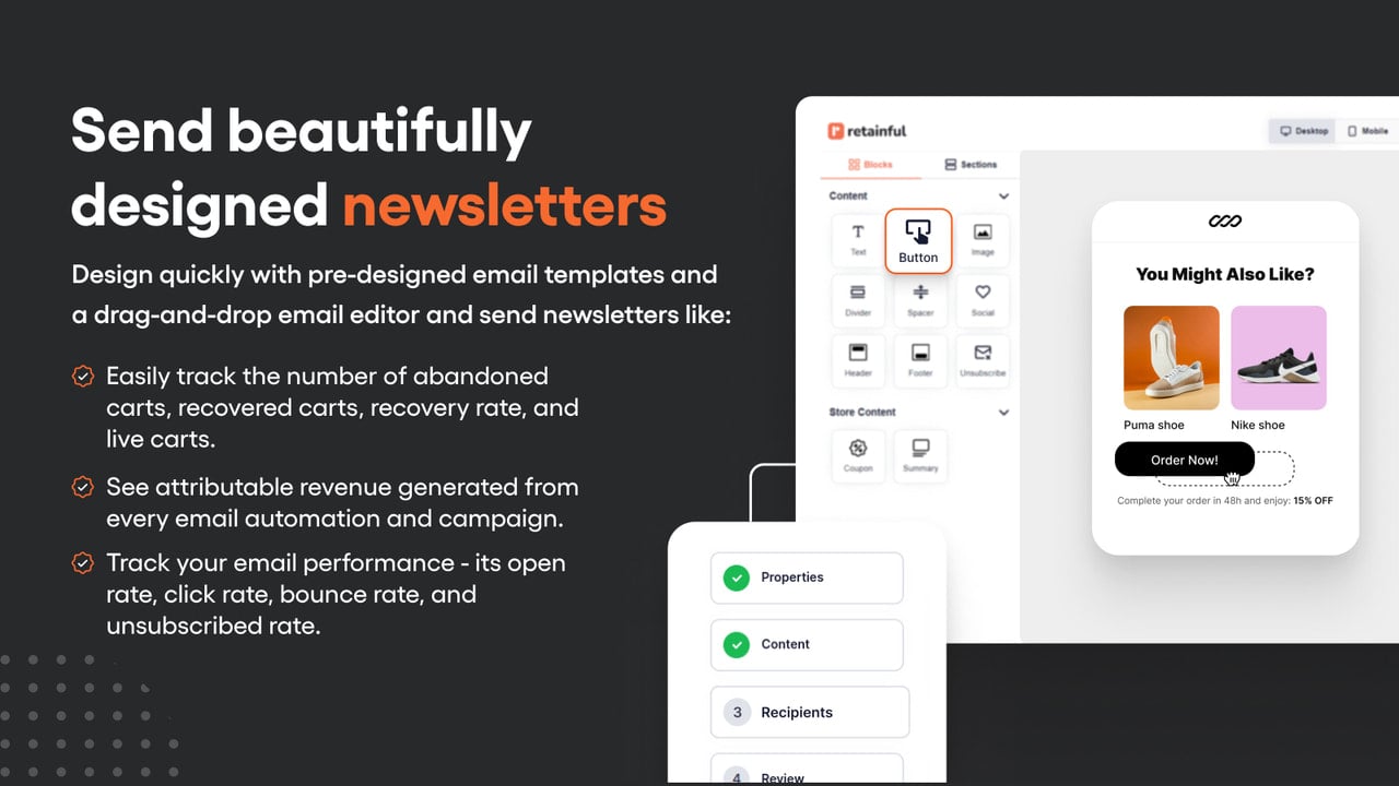 Send beautifully designed newsletters