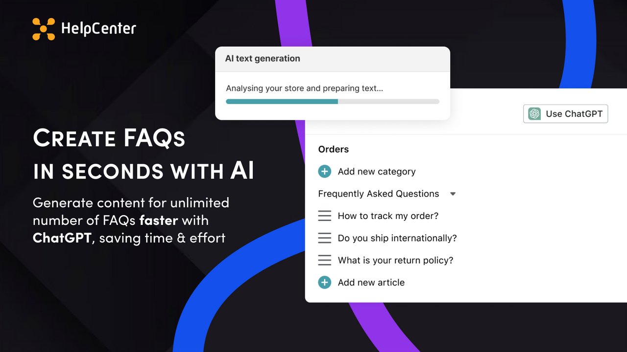 HelpCenter: AI FAQ+Help Center