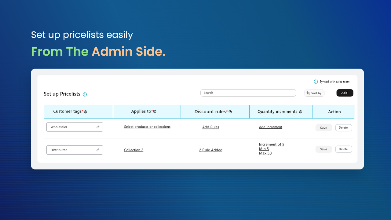 Easy admin setup