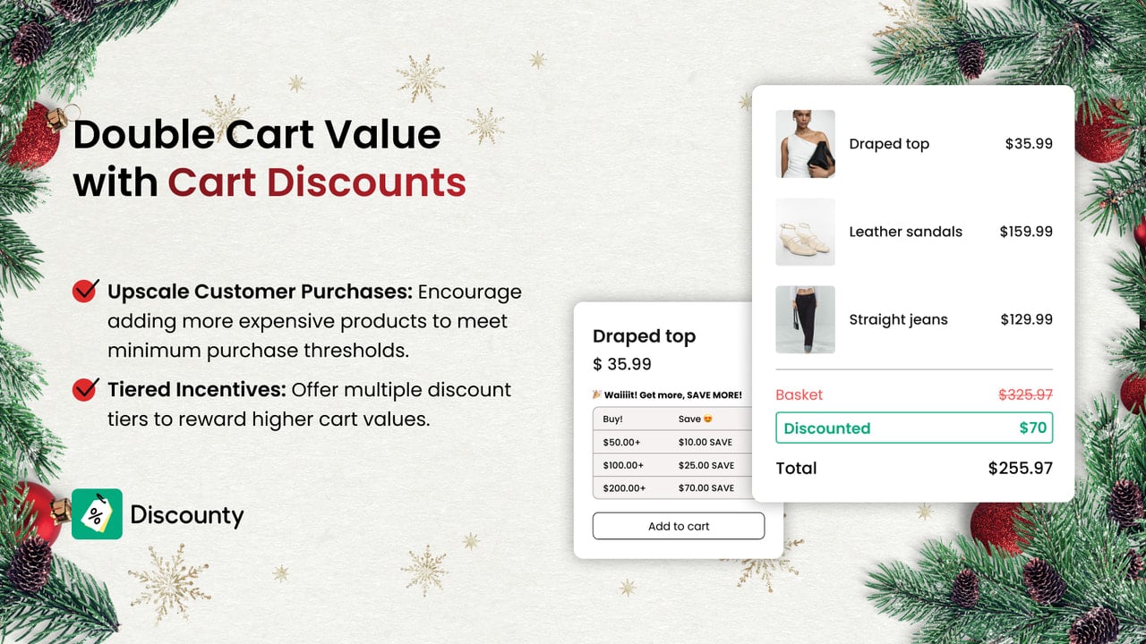 Shopify pop up Discount App for creating cart discounts on store