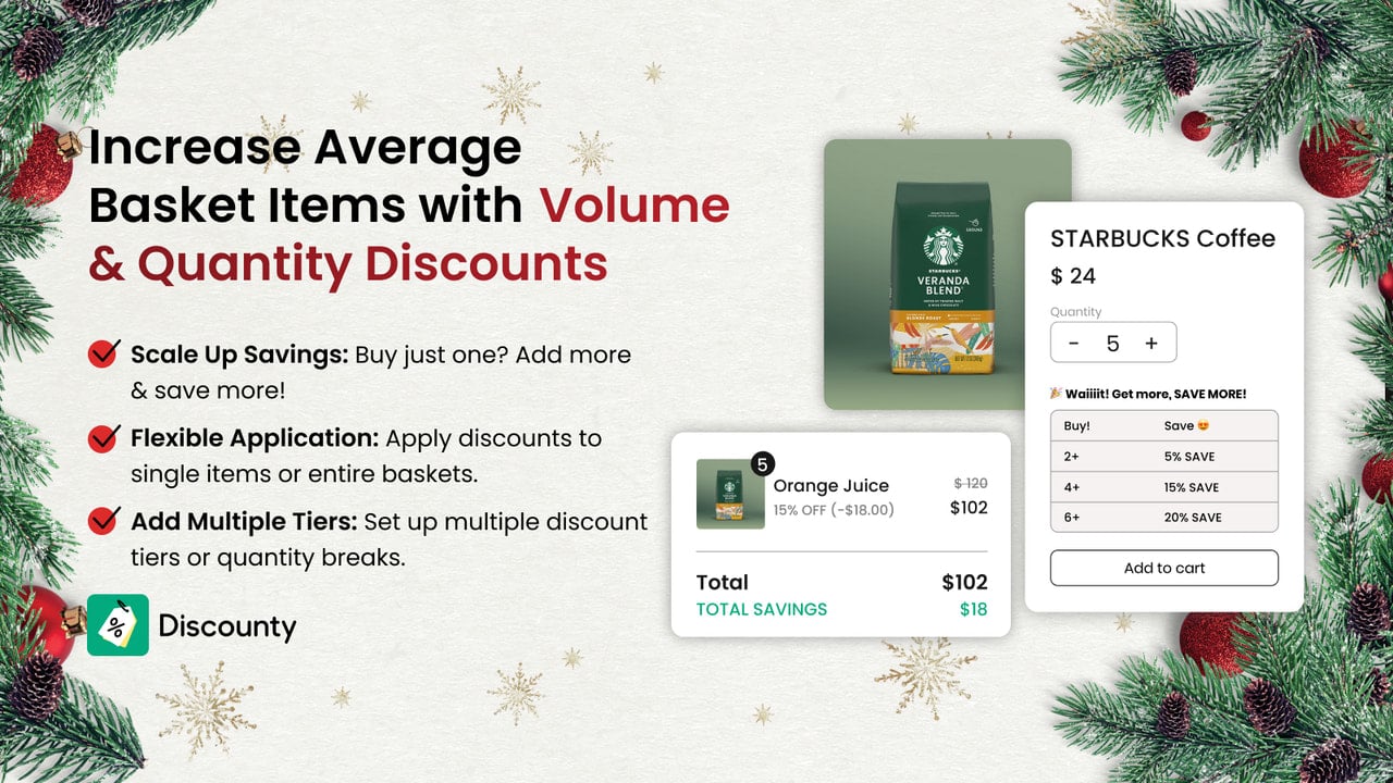 Offer volume Discount and quantity discounts on Shopify