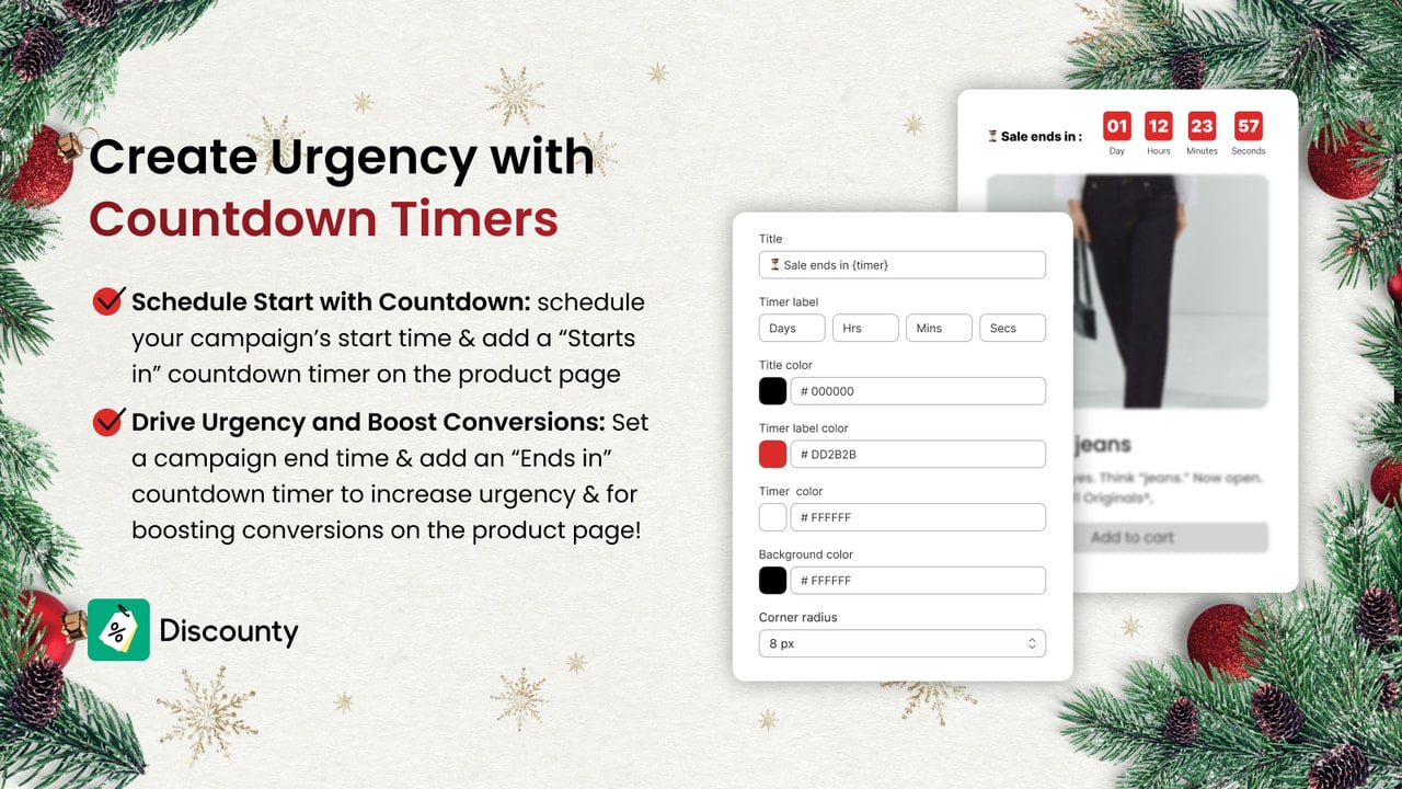 Create urgency with Countdown timer - ends in or start in