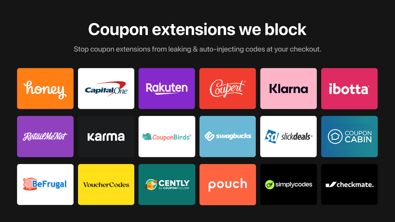 Coupon extensions we block at the checkout