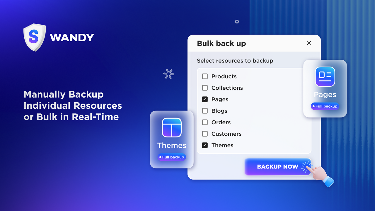 Manually Backup Individual Resources or Bulk in Real-Time