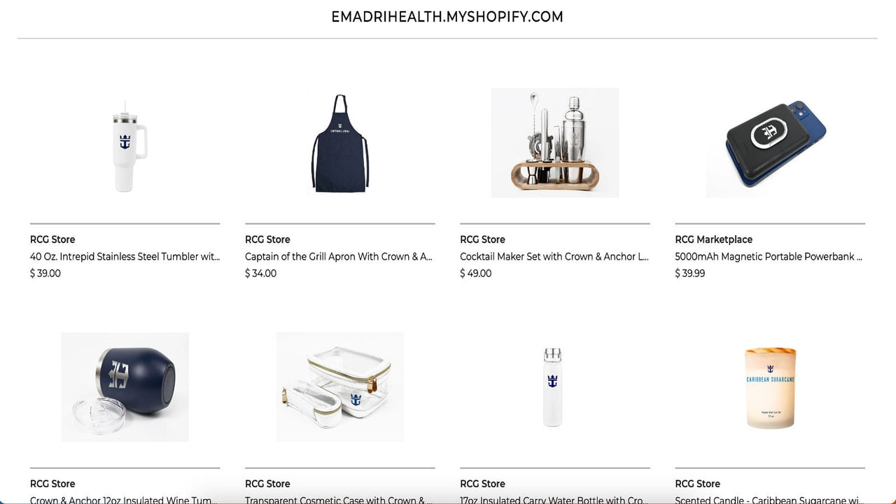 Product list page for travel shopping on Emadri Marketplace