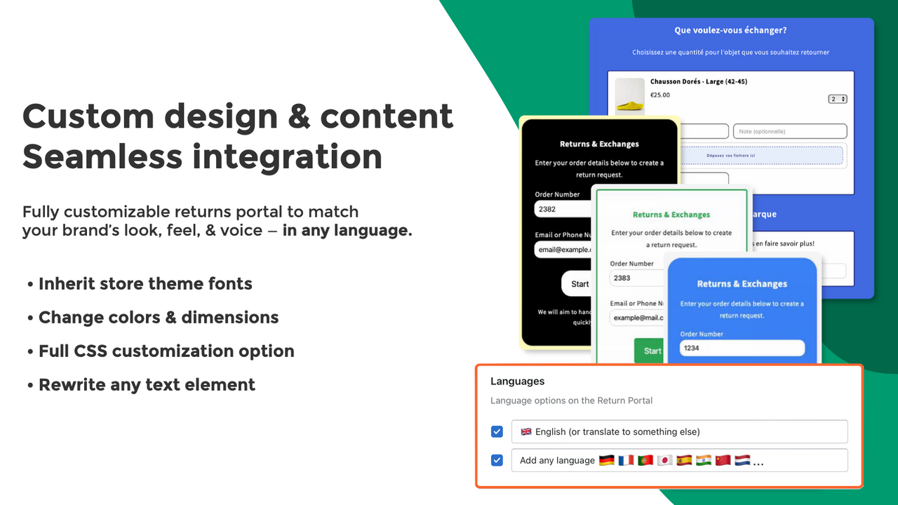 Custom portal branding and design to match your store