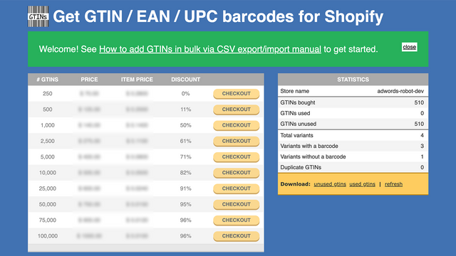 AR: Buy GTINs/UPC/EAN barcodes