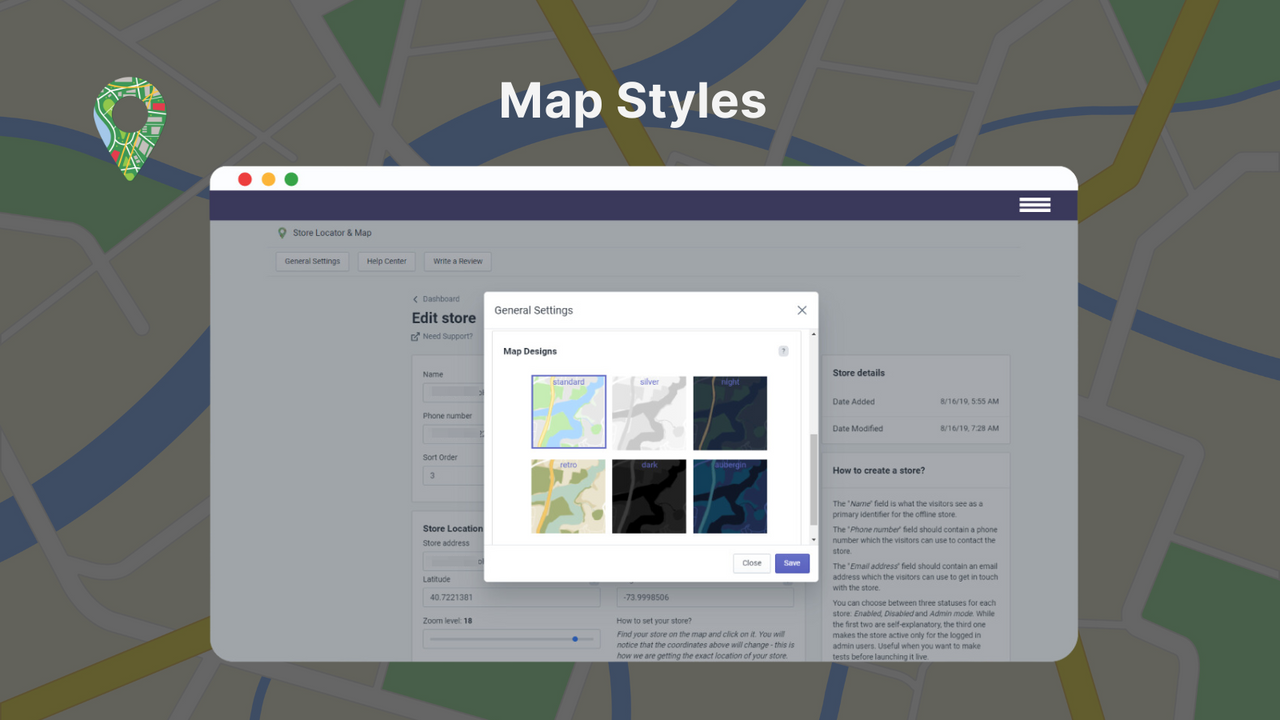 Custom map styles for your interactive Google maps