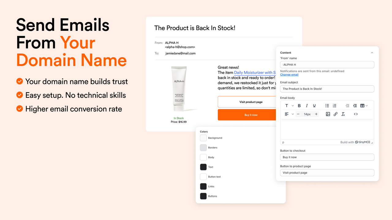 shopify notify when back in stock from your domain