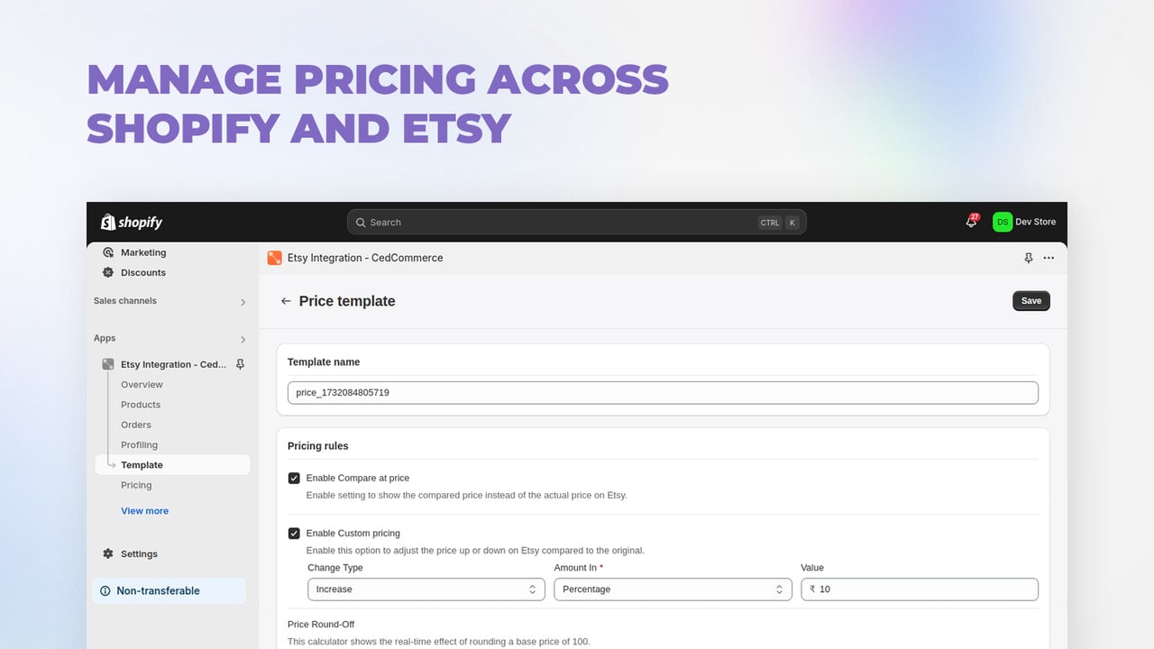 Manage Pricing across Shopify and Etsy