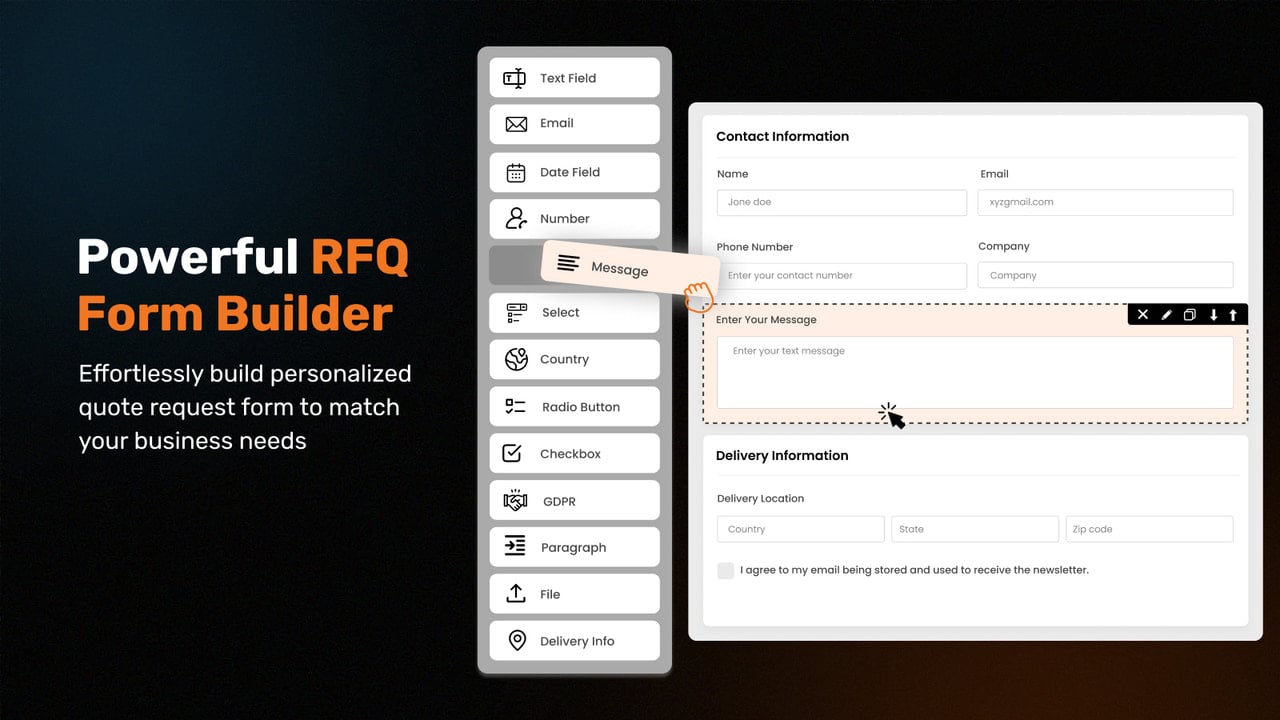 RFQ form builder