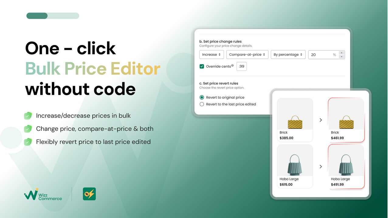 Change product pricing flexibly with price edit setting