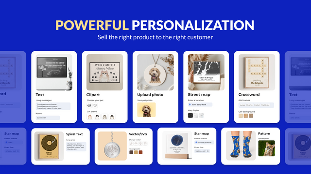 Offer stunning personalization Teeinblue Product Personalizer